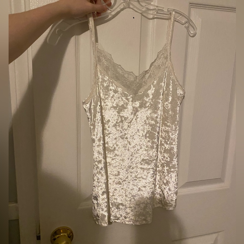 white velvet top